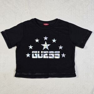 Guess Metallic Net Trim Crop Top T-Shirt